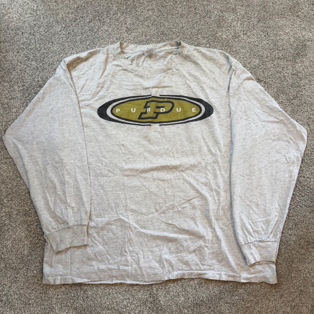 Vintage Belton Purdue Boilermakers Long Sleeve Shirt XL Made in USA 90s NCAA